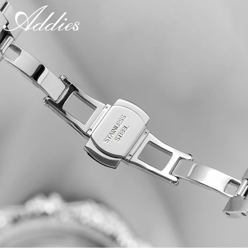 ADDIES Ladies Watch Women 31mm Sapphire Crystal 316L Steel Diamond Dial Japanese Quartz Movement Waterproof Fashion Wristwatch