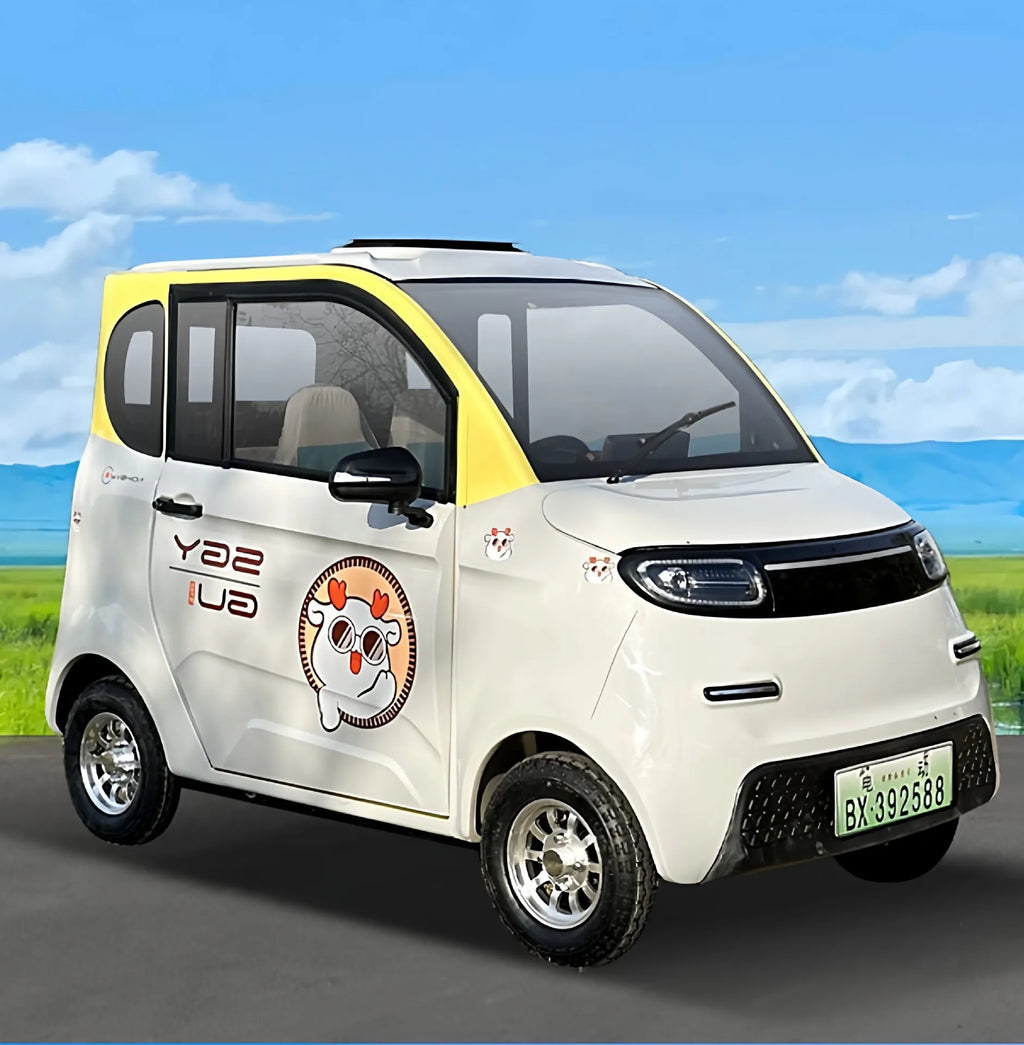 Four-wheeler Household Small Fully Enclosed Scooter Adult Oil and Electricity Dual-purpose New Energy Electric Car Battery