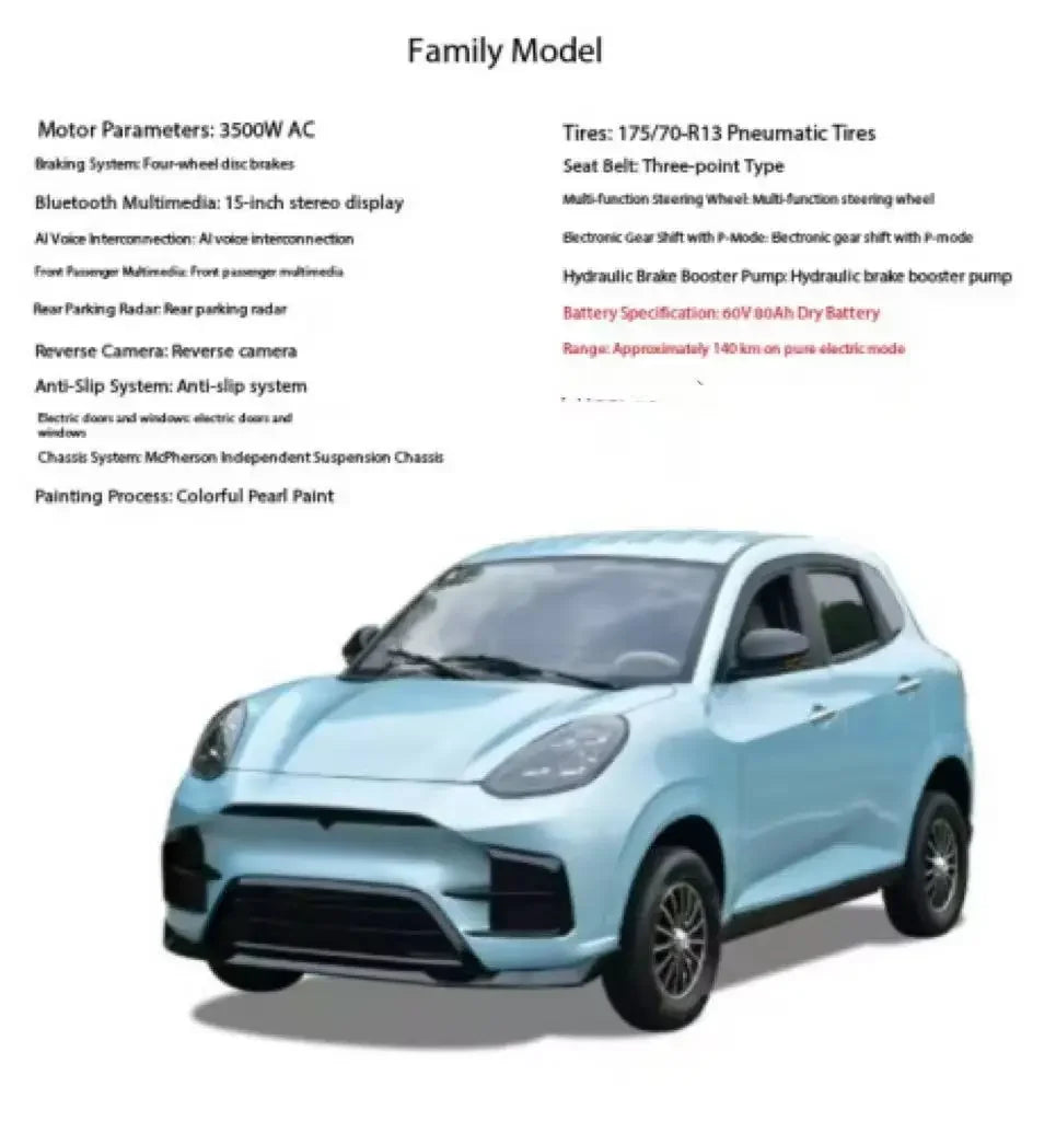 Four-wheeled electric vehicle, household transportation, dual-purpose fully enclosed adult four-wheeled electric vehicle