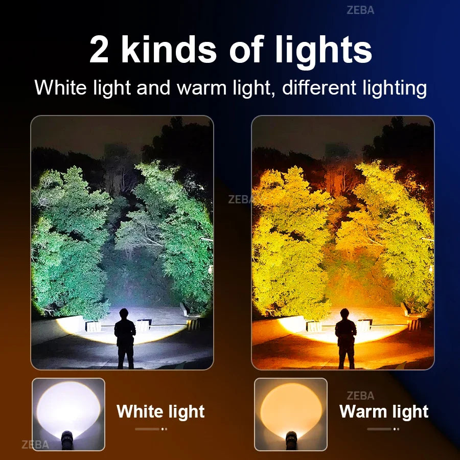 6 of 12 Essential CBRN Survival Items - MUST HAVE: high power 10000000LM Super Bright LED Flashlight Rechargeable USB-C Digital Display Waterproof Long Lasting Camping Emergency