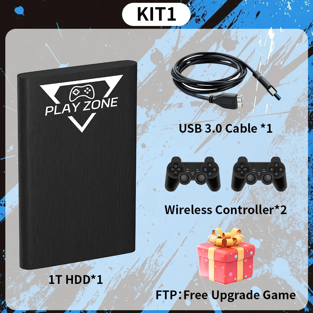 Play Zone 1T Retro Game HDD for Switch/PS5/Xbox/PS4/PS3/PS2/WIIU Emulator Console Launchbox＆Retrobat＆Playnite 16191 Games for PC
