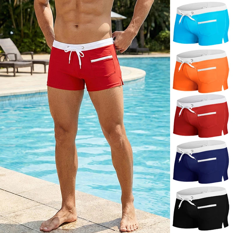 Men's Summer Swim Trunks with Mesh Liner Zipper Pocket Stretchy Comfy Quick Dry Swimming Shorts Bathing Suit Swimsuit Swimwear