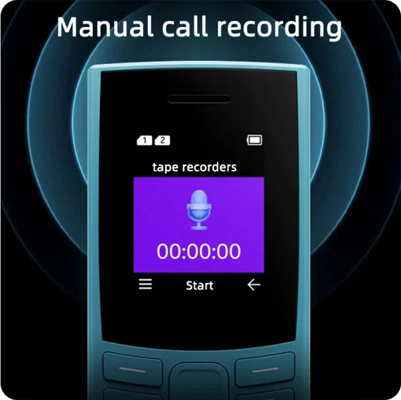 Finland Made105 4G 2023 Feature Phone Dual SIM 1.8" Bluetooth 5.0 Battery FM Radio Call Recording Hebrew Keyboard Available