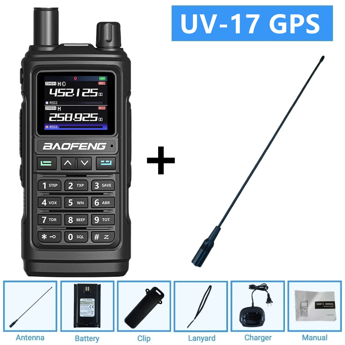 Baofeng UV-17Pro GPS Air Band Walkie Talkie Five Bands Receive Tri-Band Transmit FM Two Way Radio UV-17 Pro GPS