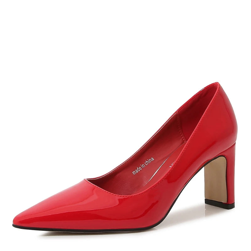 French Celebrity Single Shoes For Women Style Light Mouth Thick Heel Women's Shoes High-End Temperament Versatile Mid-Heel Shoes