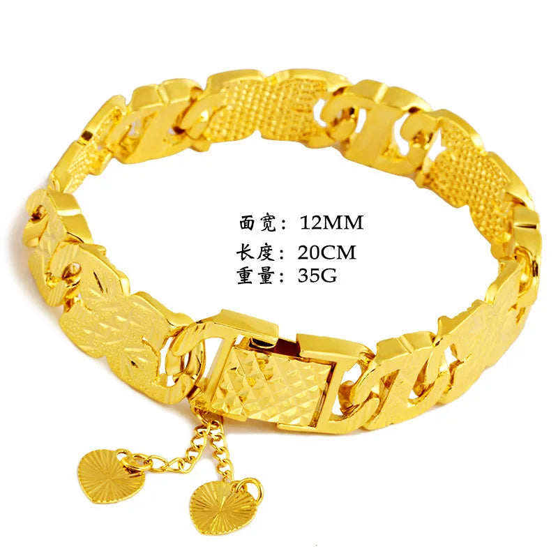 Ethnic Ancient Charm Carved Flower Ethnic Bracelet For Women 24K Gold AU999 | Traditional patterns, elegant and grand
