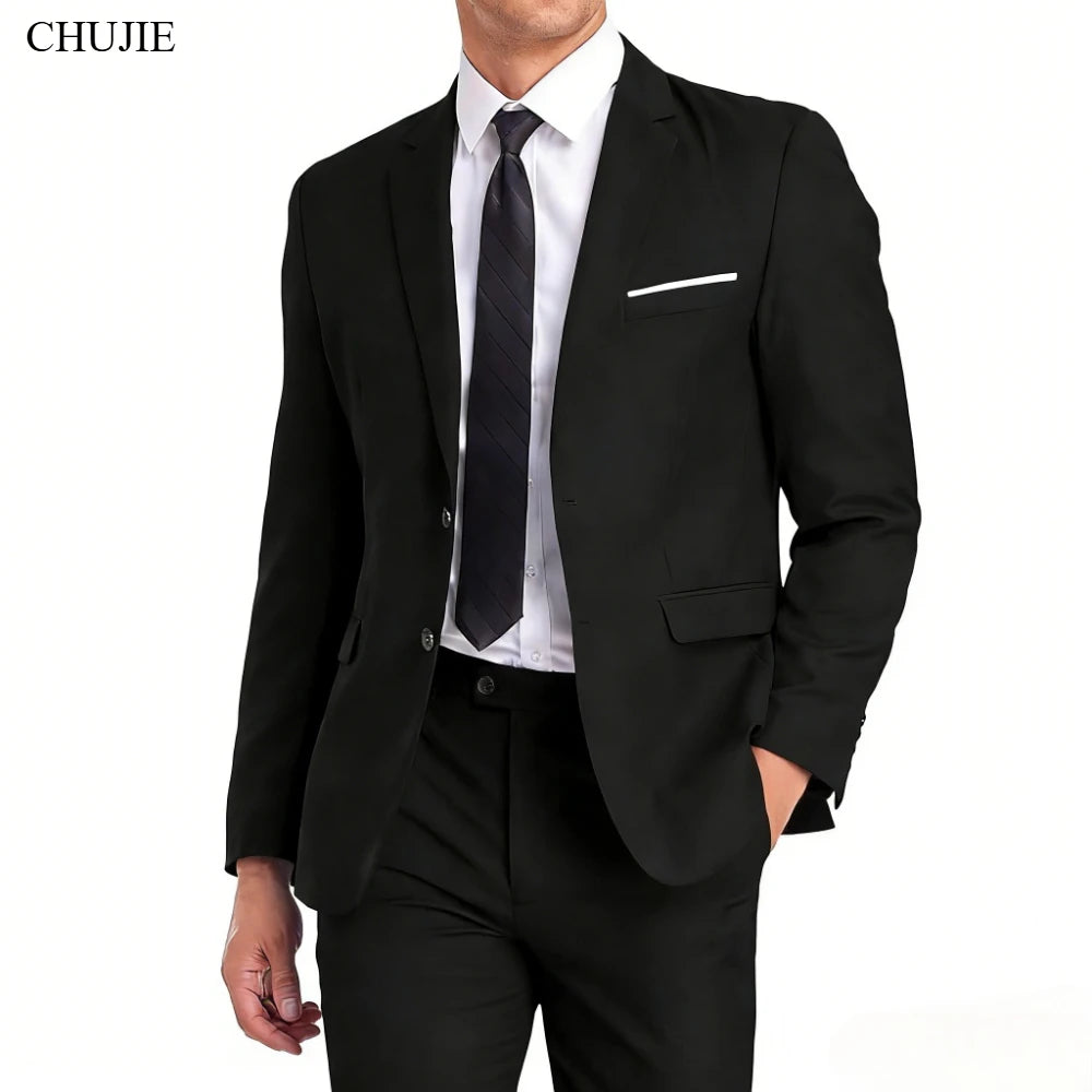 High Quality Men Suits Sets For Wedding Elegant 2 Pieces Jackets Pants Stretch Blazers Tailored Formal Full 2025 Costume