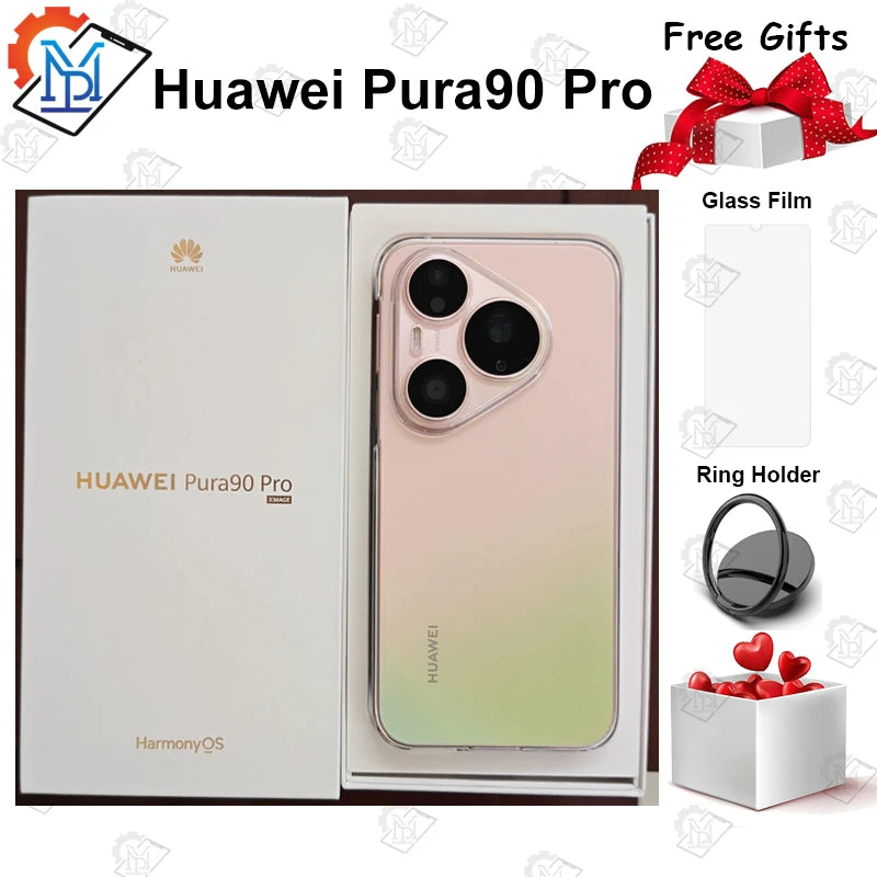 Original Huawei Pura 90 Pro 5G Mobile Phone 6.6 Inches 120Hz Display HarmonyOS 6.1 Camera 50MP Battery 6000mAh Smartphone