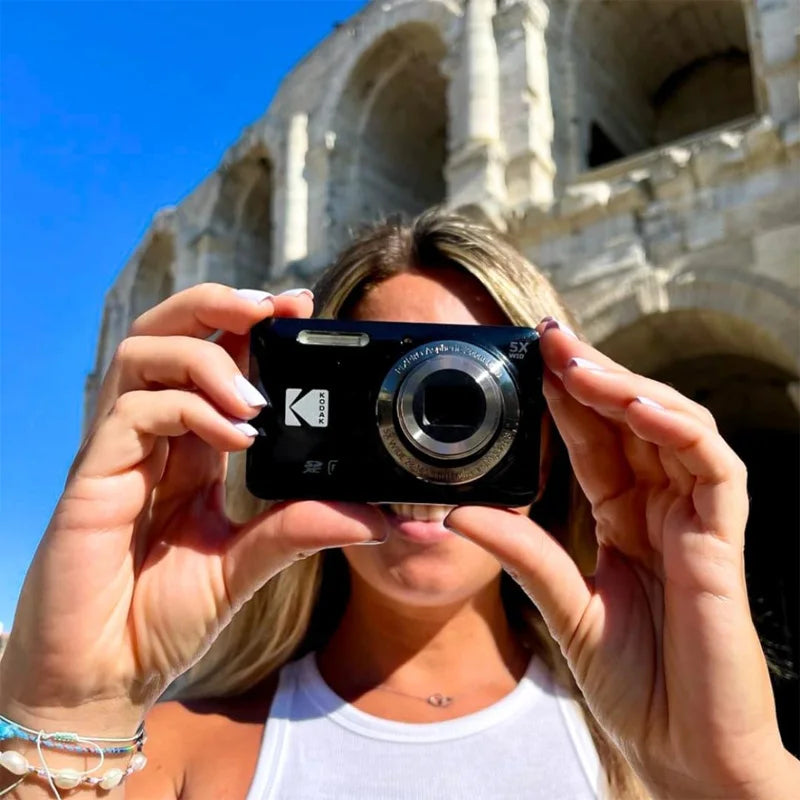 KODAK PIXPRO FZ55 16MP Digital Camera 5X Optical Zoom 28mm Wide Angle 1080P Full HD Video 2.7" LCD Vlogging Camera