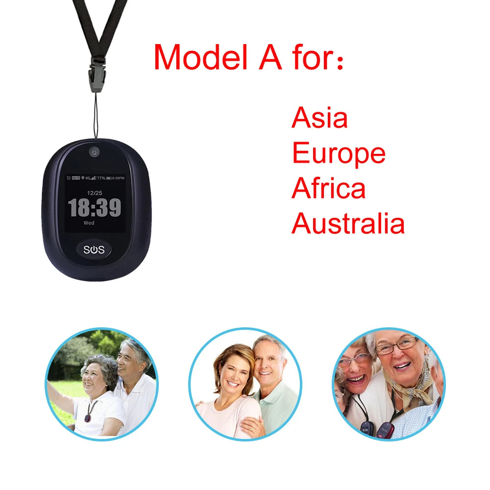 4G Smart GPS Tracking Pendant for Elderly Waterproof SOS Tracker Device Touch Screen HD Camera Call  Health Management Locator