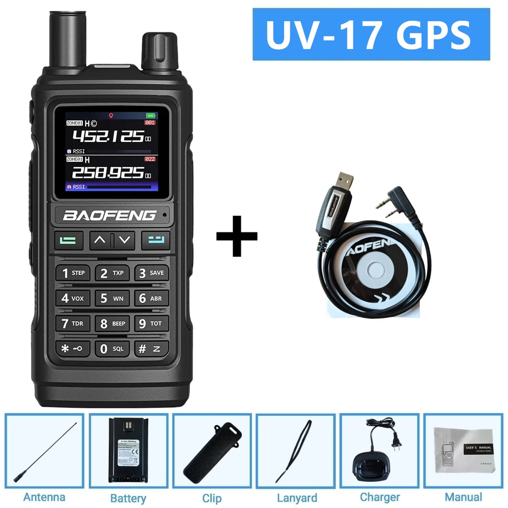 Baofeng UV-17Pro GPS Air Band Walkie Talkie Five Bands Receive Tri-Band Transmit FM Two Way Radio UV-17 Pro GPS