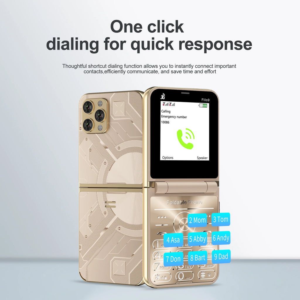Low Price Sale SERVO Flilo9 3G Flip Mobile Phone 2 SIM Card Speed Dial Blacklist Call Record FM Radio 2.6inch Fold Cellphone MP4