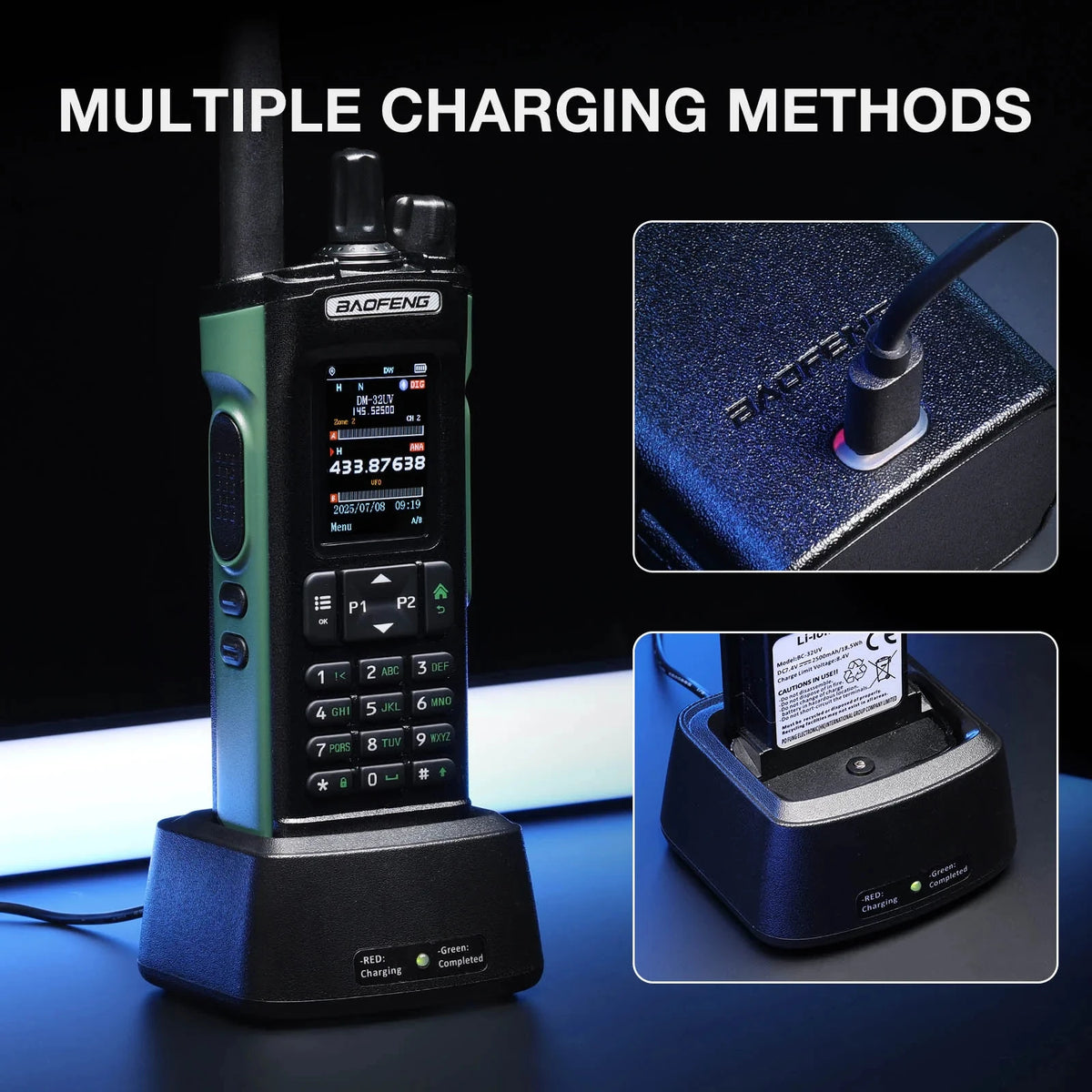 Tactical Hunting Baofeng Dm-32Uv Dual Band Dmr Digital Walkie Talkie 10W High Power Gps Aprs Aes256 Encryption Long Range Radio