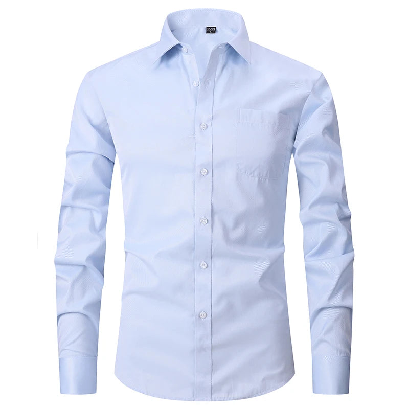 Men's French Cuff Dress Shirts Formal Business Luxury Long Sleeve Cotton for Wedding Office Executive  Sleeve Wedding Party Gift