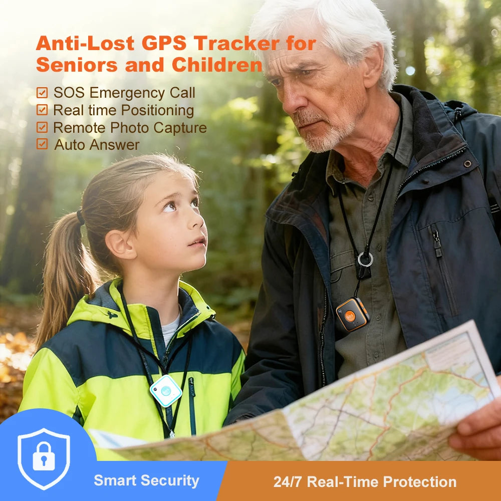 2026 Elderly or Kids 4G GPS Tracking Watch V28C Waterproof IP67 SOS Help Tracker Device HD Camera Call Health Management Locator