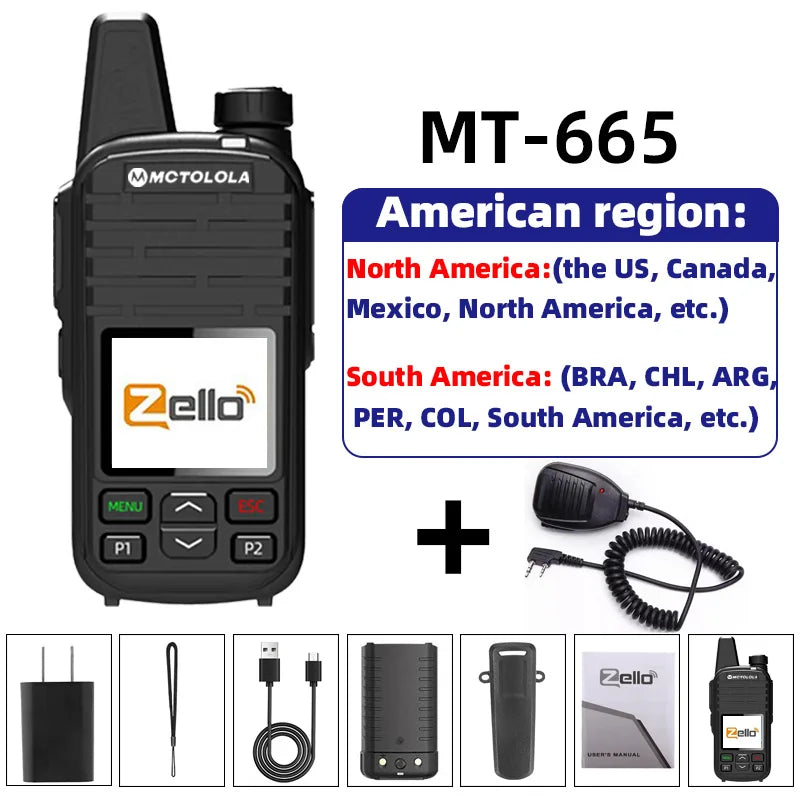 MOTOLOLA Zello 2G 3G 4G POC Wireless Remote Control Walkie Talkie Android 8.1 Bluetooth Global PTT WiFi Global Coverage 5000km