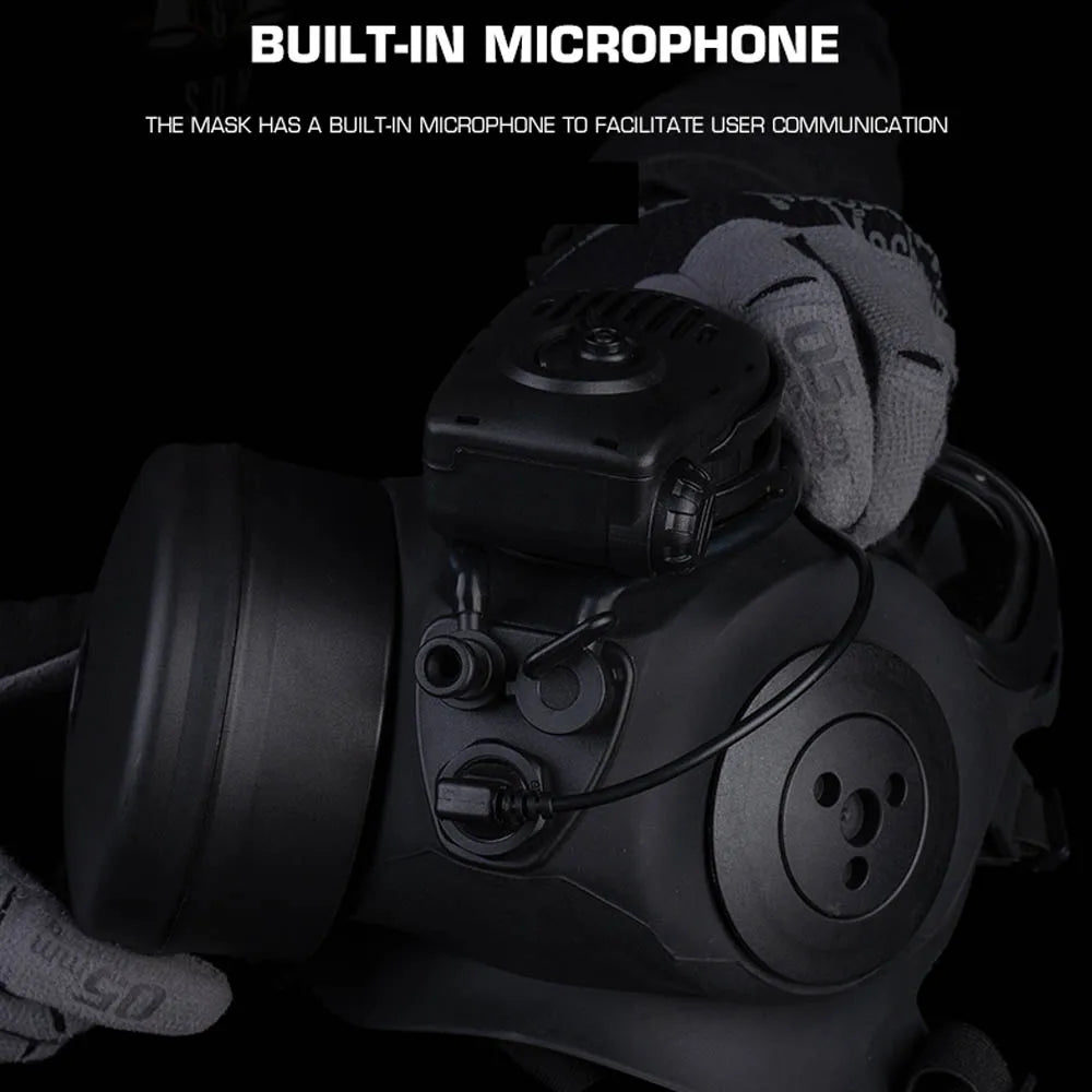 M53  Gas Mask CBRN (Chemical, Biological, Radiological, and Nuclear) protective gear for Tactical  Full Face Protective Mask with Fan Filteer Microphone Communication