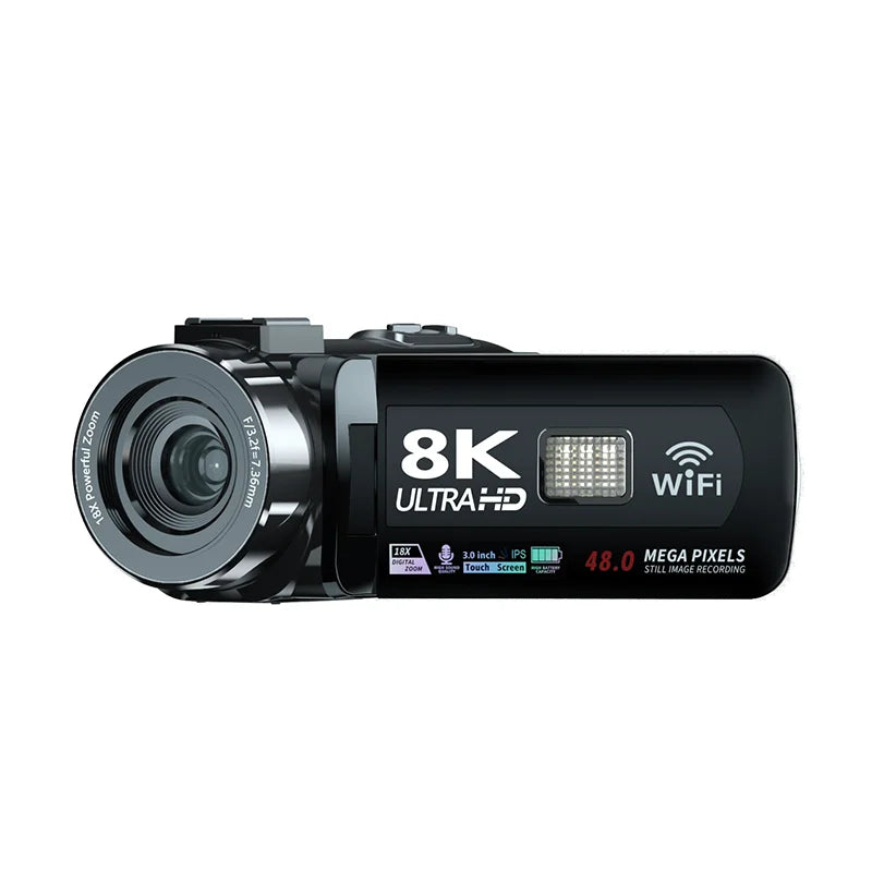 8K Professional Infrared Night Camcorder WIFI Digital Video Camera for Streaming Vlog Recorder 18X Time-Lapse Webcam Camera