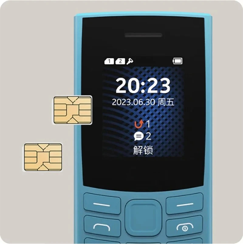 Finland Made105 4G 2023 Feature Phone Dual SIM 1.8" Bluetooth 5.0 Battery FM Radio Call Recording Hebrew Keyboard Available