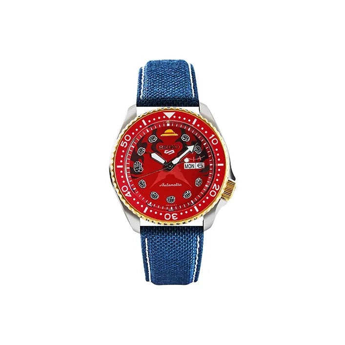 SEIKO Mechanical Movement Leather Strap Watch Men's Watches Red Watch Dial SRPF62K1