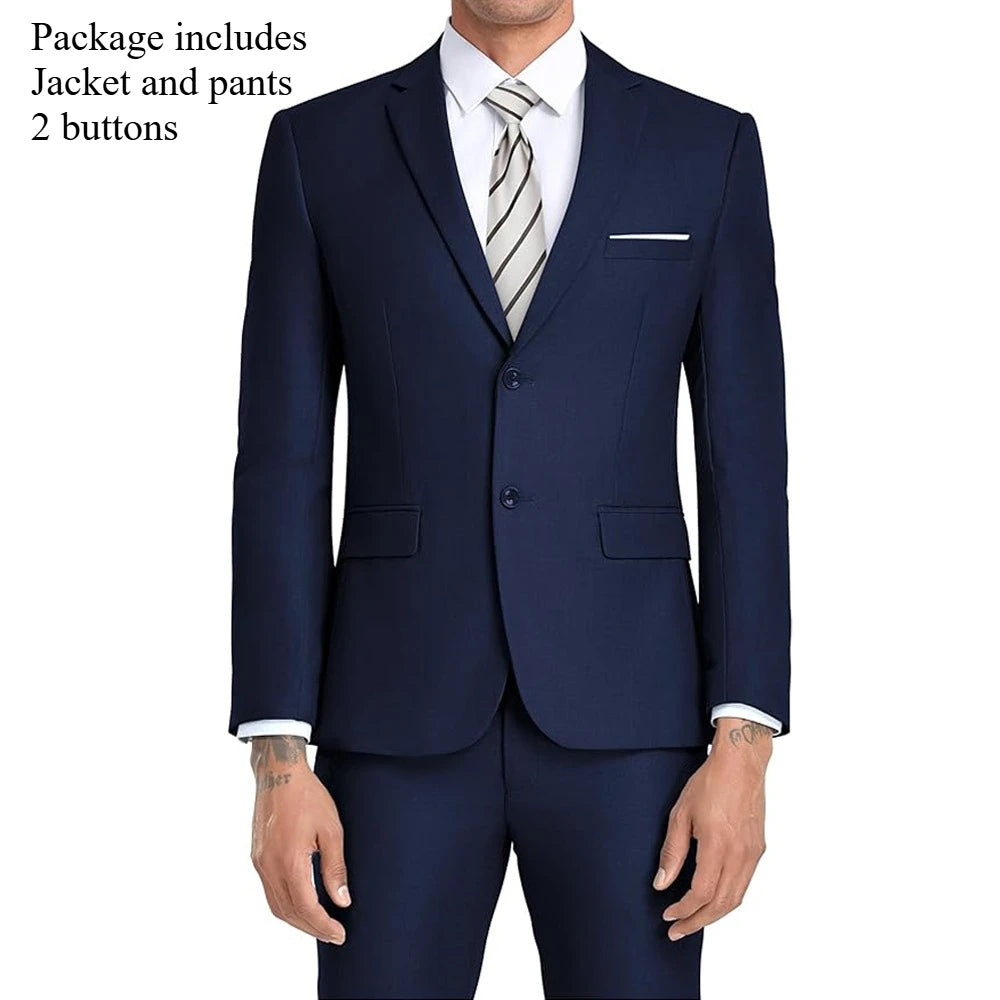 High Quality Men Suits Sets For Wedding Elegant 2 Pieces Jackets Pants Stretch Blazers Tailored Formal Full 2025 Costume
