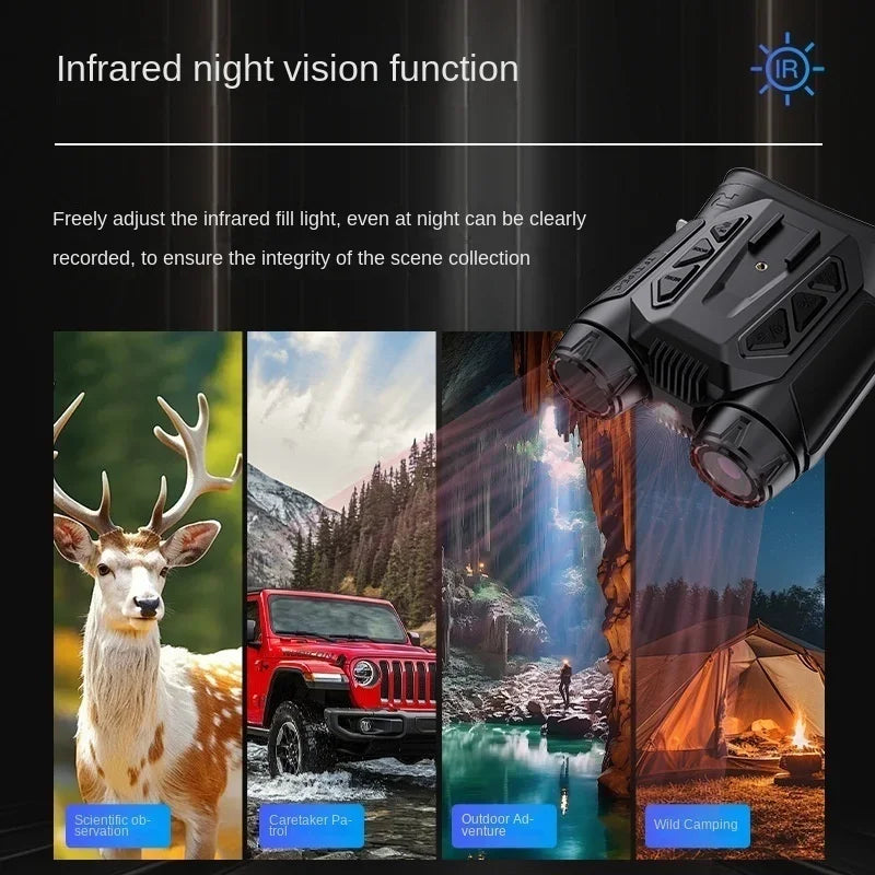 NVC900 Head-Mounted Infrared Night Vision Binoculars 4K UHD WIFI Digital Telescope Camera for Hunting Camping with 16X Zoom 48MP