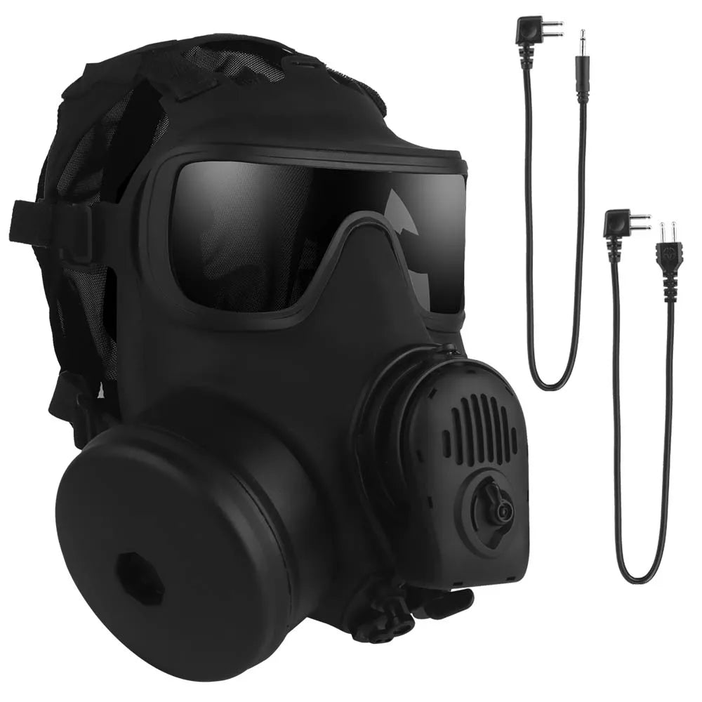 M53  Gas Mask CBRN (Chemical, Biological, Radiological, and Nuclear) protective gear for Tactical  Full Face Protective Mask with Fan Filteer Microphone Communication