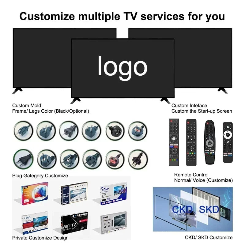32 Inch Android Smart TV 1080P Full HD LED LCD Television WiFi HDMI USB AV Global Voltage 100-240V Ultra Thin Home Hotel TV