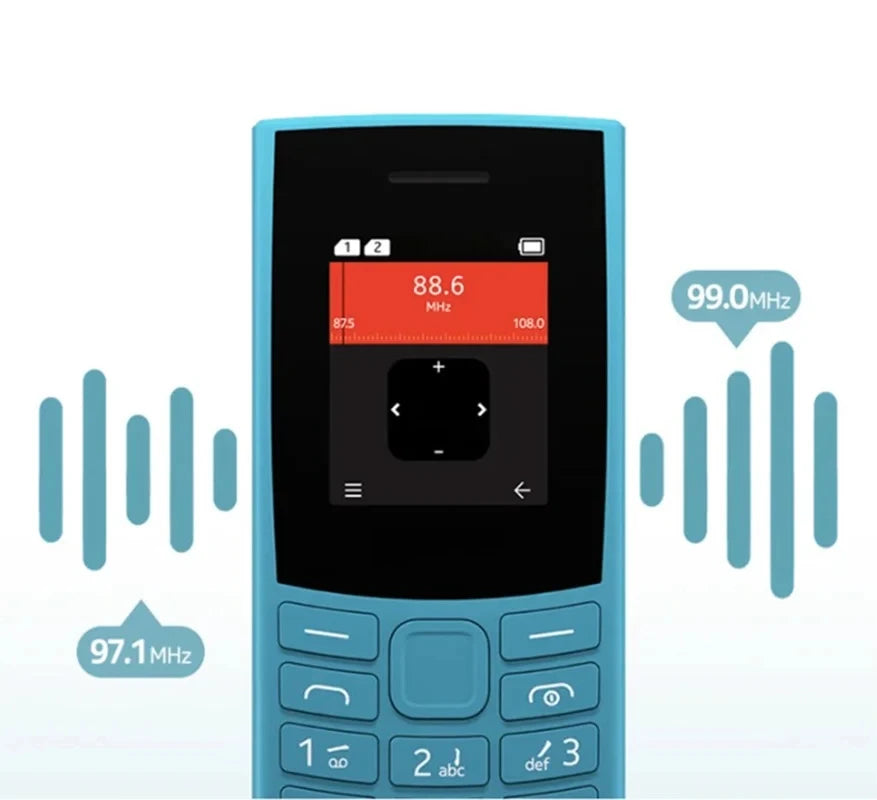 Finland Made105 4G 2023 Feature Phone Dual SIM 1.8" Bluetooth 5.0 Battery FM Radio Call Recording Hebrew Keyboard Available
