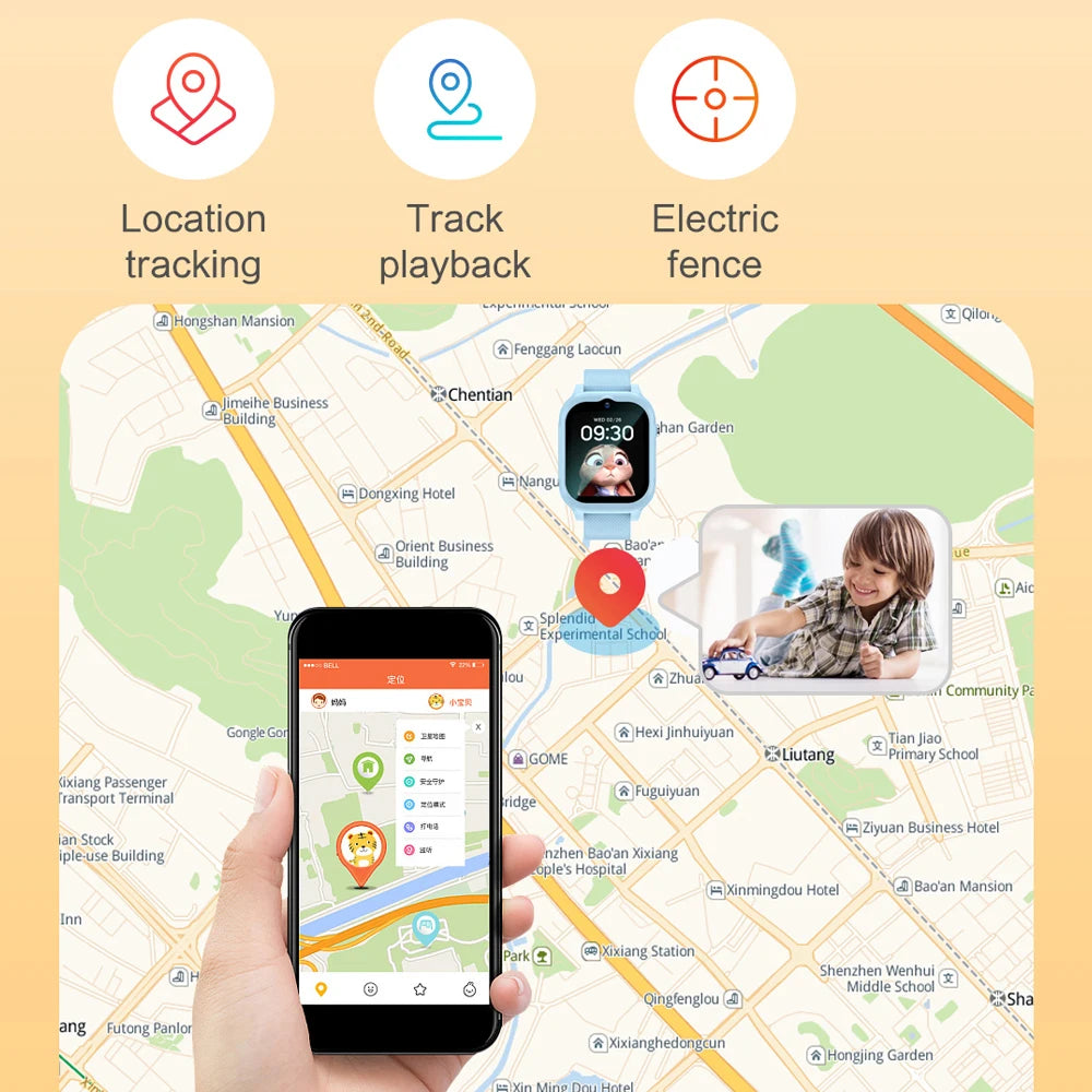 2025 VK26 4G Children Smartwatch With HD Camera SOS WIFI GPS Positioning Location SIM Card Call Kids Smart Watch Boys Girl Gift