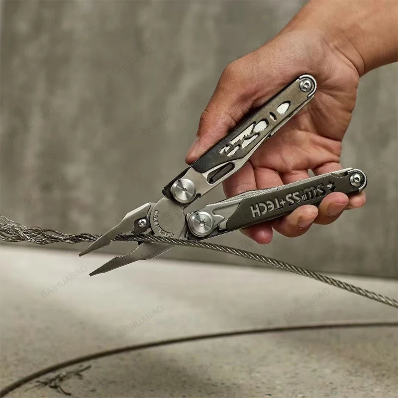 2 of 12 Essential CBRN Survival Items - MUST HAVE: SWISS TECH 37 In 1 Multitool Pliers Folding Multi Tool EDC Outdoor Camping Equipment Emergency with Replaceable Saw Blade