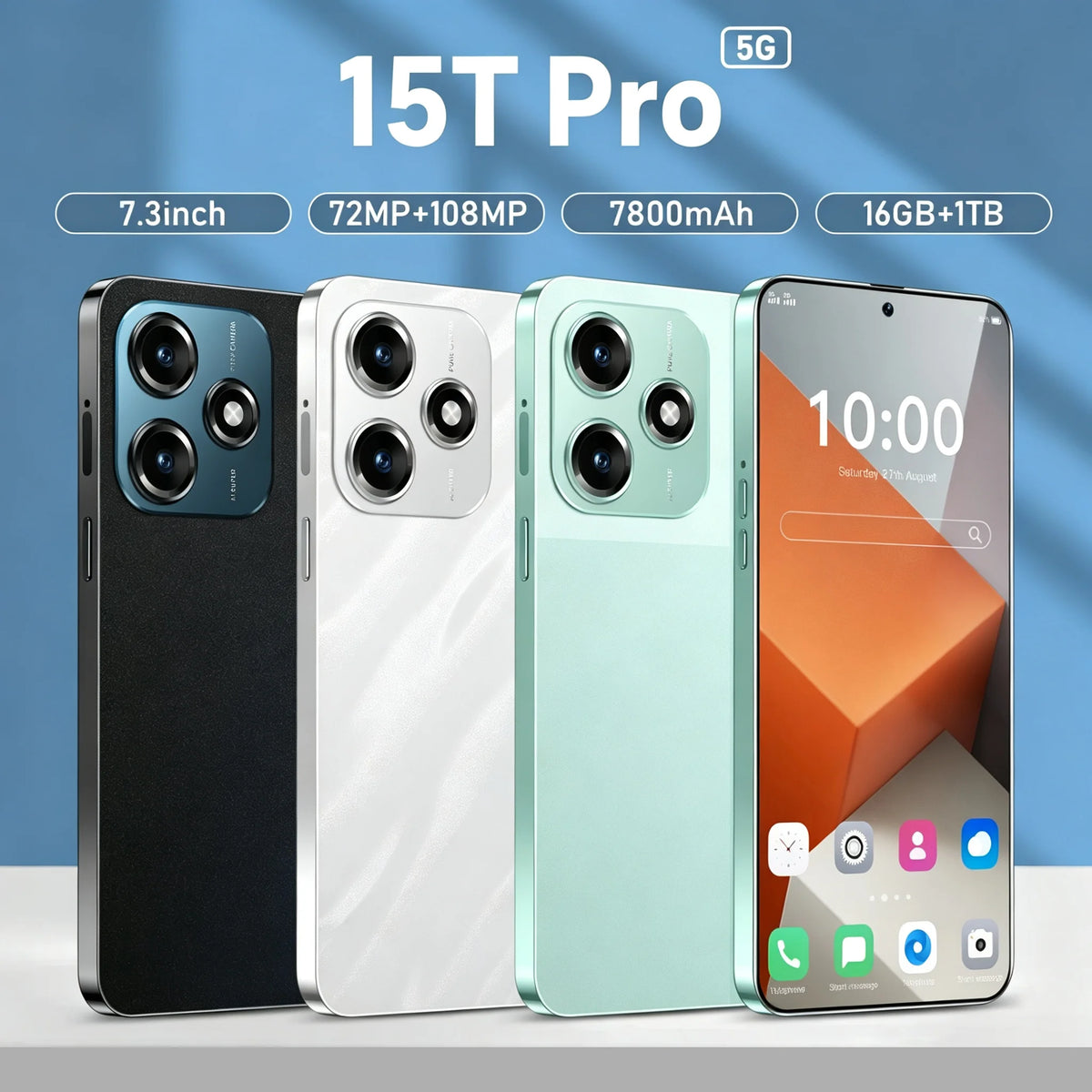New 2026 High Quality 15T Pro Original Intelligent 4G 5G Dual Card Dual Standby System Global Version 7800mAh Battery Arrival