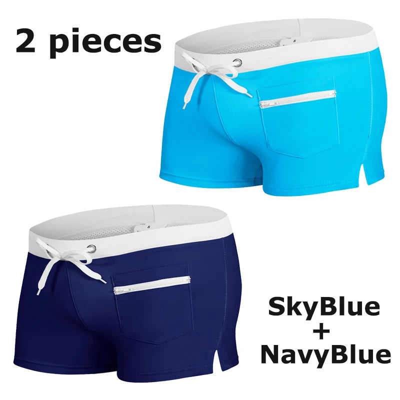 Men's Summer Swim Trunks with Mesh Liner Zipper Pocket Stretchy Comfy Quick Dry Swimming Shorts Bathing Suit Swimsuit Swimwear