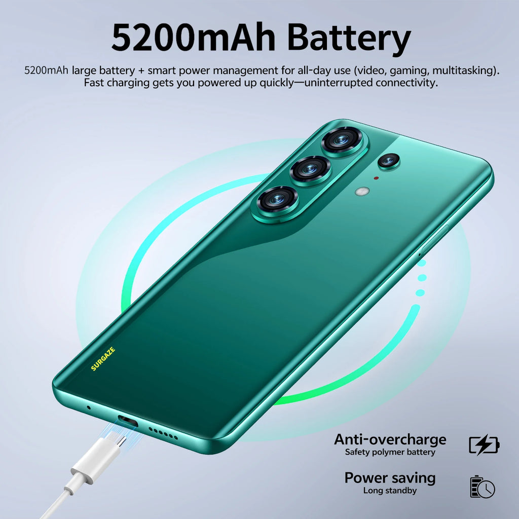 SURGAZE 2026 Camon 50 Pro Curved Screen Smartphone 5G Android15 5200mAh 12+512GB Dual SIM Global Version Network Mobile Phone