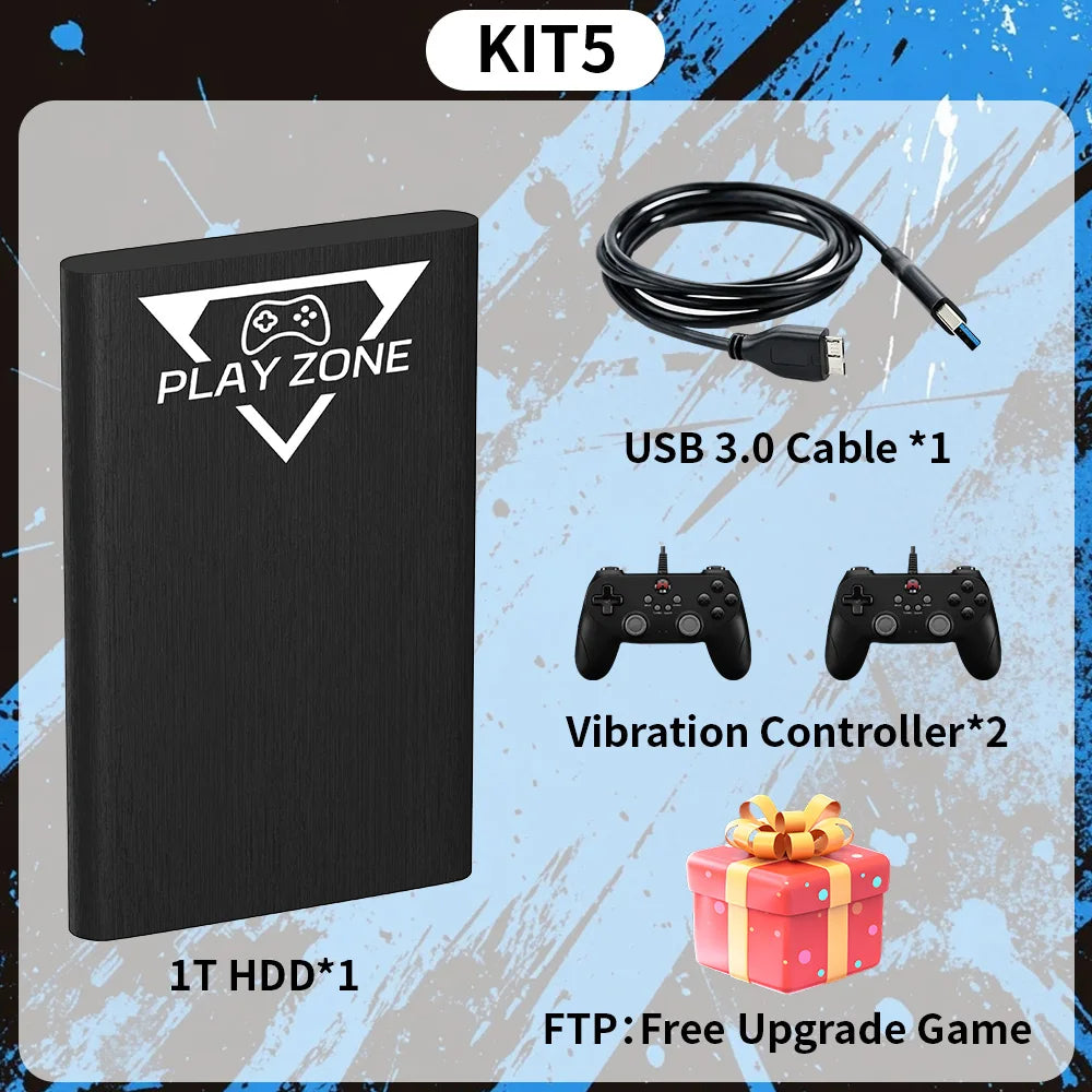 Play Zone 1T Retro Game HDD for Switch/PS5/Xbox/PS4/PS3/PS2/WIIU Emulator Console Launchbox＆Retrobat＆Playnite 16191 Games for PC