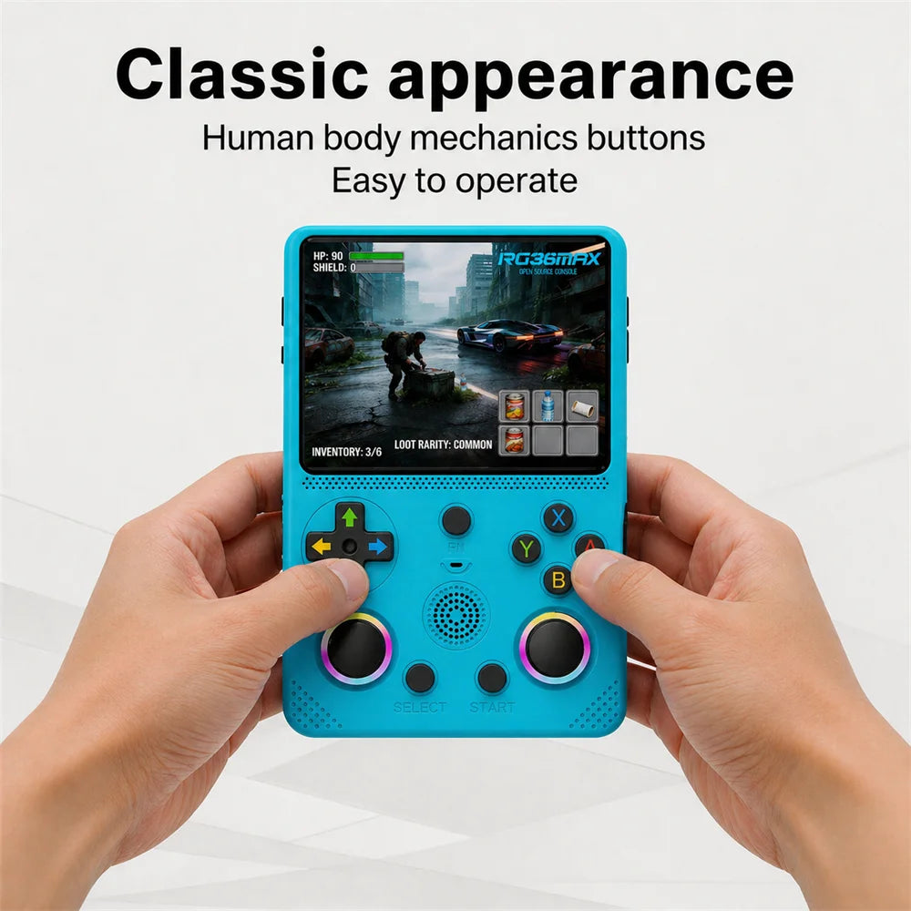 RG36max Ultra Retro Handheld  Game Console Open Source Linux System 3.5-Inch IPS Screen Portable Handheld Game Console