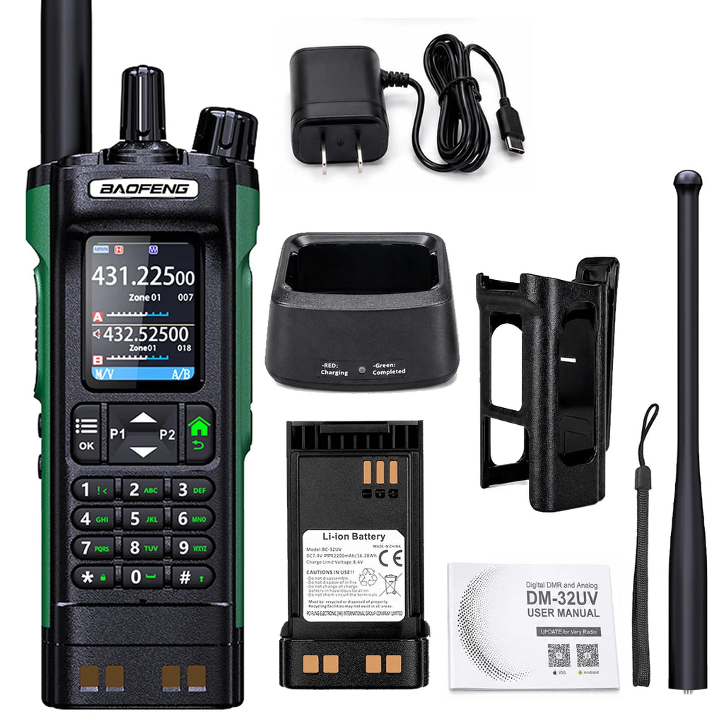 BAOFENG UV-32 GPS 10W Dual Band Ham Radio, 1000CH, Bluetooth APP Programming, 2200mAh USB-C Walkie Talkie
