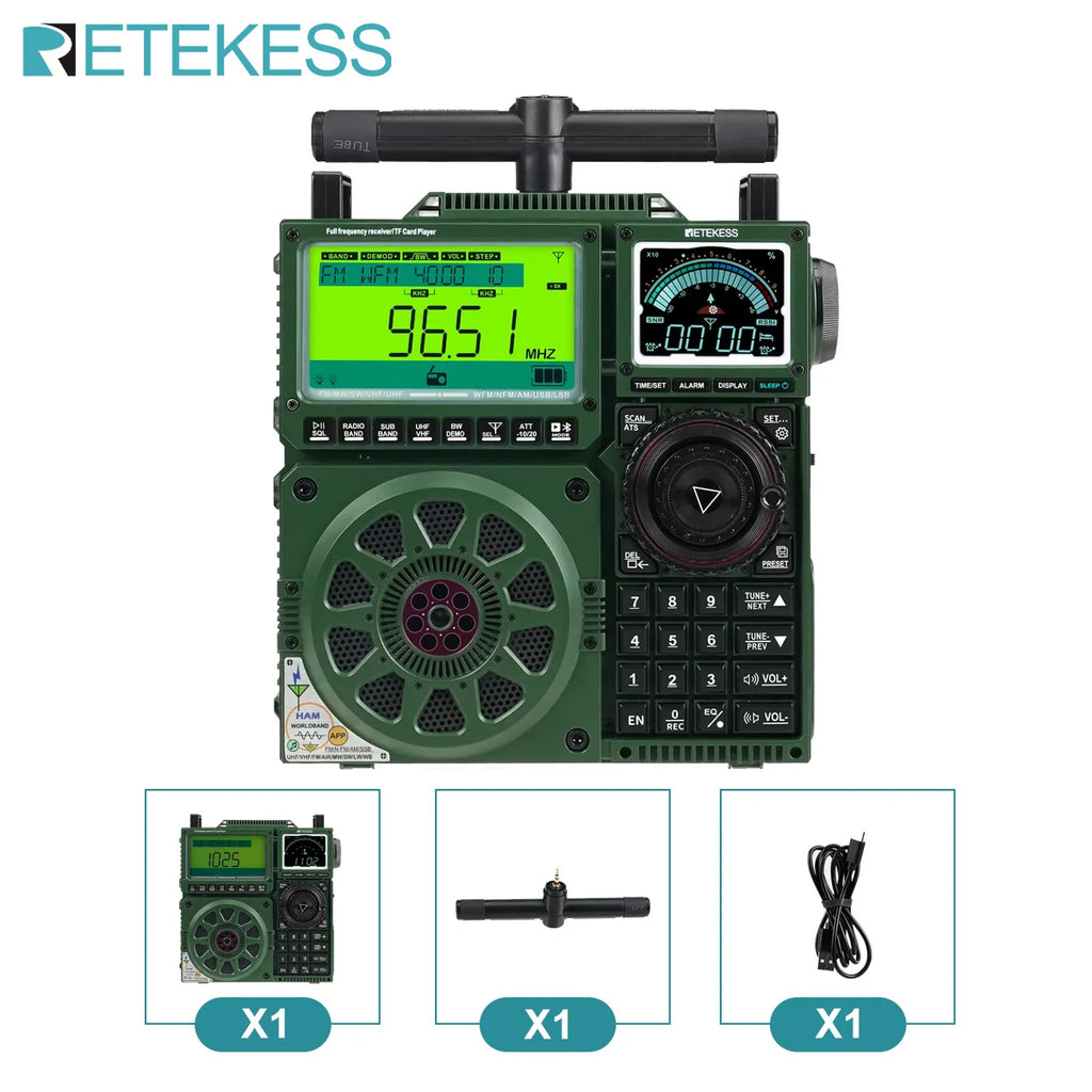 4 of 12 Essential CBRN Survival Items - MUST HAVE: RETEKESS TR113 Portable Radio Flagship Fever Receiver Full Band Ham Radio Amateur Shortwave Antenna Bluetooth Radios VHF UHF SSB
