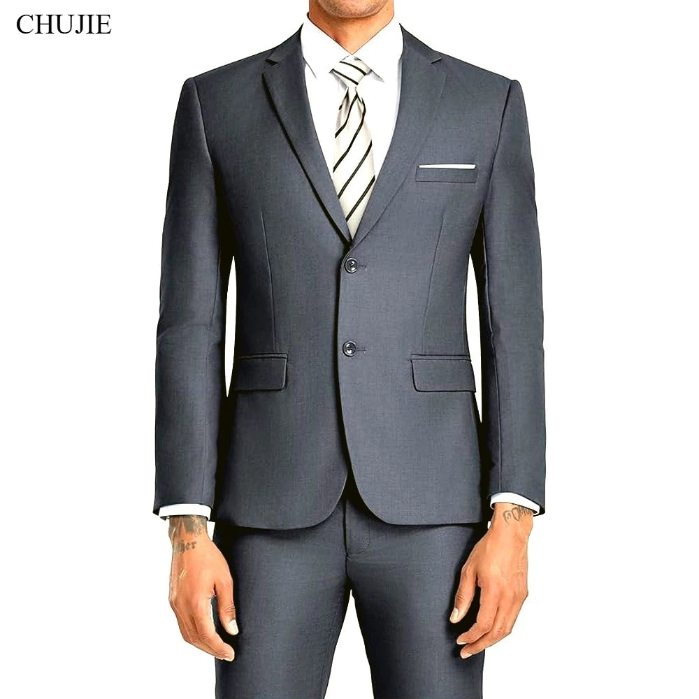 High Quality Men Suits Sets For Wedding Elegant 2 Pieces Jackets Pants Stretch Blazers Tailored Formal Full 2025 Costume