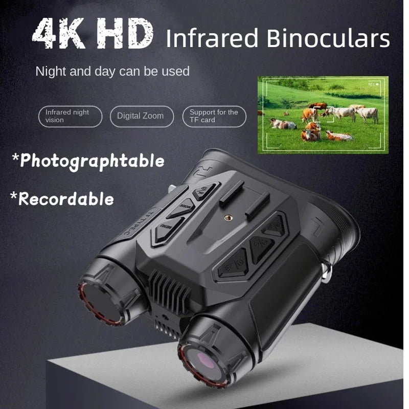 NVC900 Head-Mounted Infrared Night Vision Binoculars 4K UHD WIFI Digital Telescope Camera for Hunting Camping with 16X Zoom 48MP