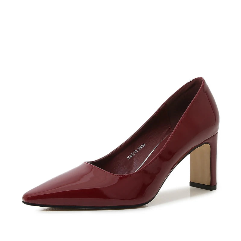 French Celebrity Single Shoes For Women Style Light Mouth Thick Heel Women's Shoes High-End Temperament Versatile Mid-Heel Shoes