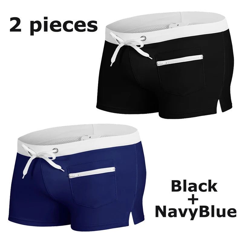 Men's Summer Swim Trunks with Mesh Liner Zipper Pocket Stretchy Comfy Quick Dry Swimming Shorts Bathing Suit Swimsuit Swimwear
