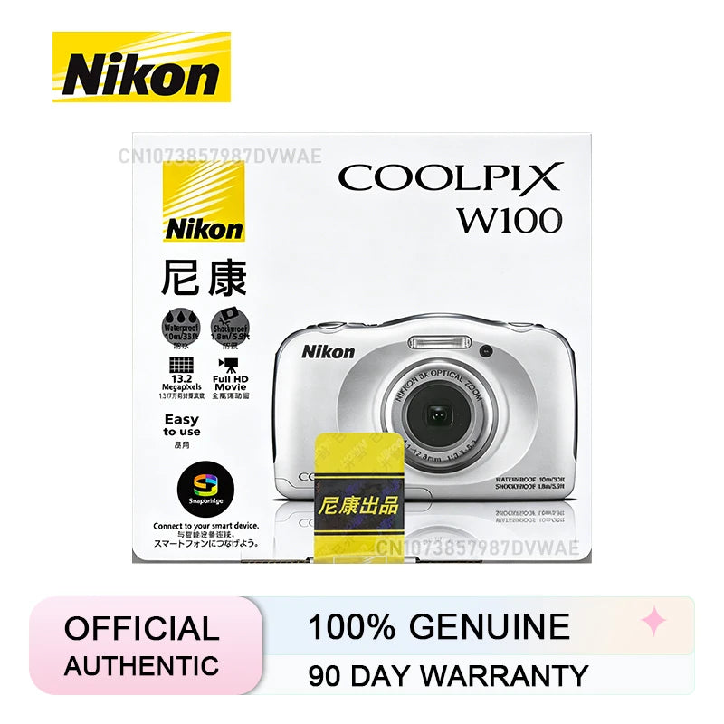 【Original】Nikon Digital Camera COOLPIX W100 2.7-inch LCD Full HD 1080P Camera Portable Digital Camera