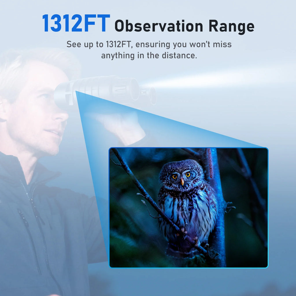350M Infrared Night Vision Binoculars Camera 8x Digital Zoom 4K 36MP Video Recording Compass Included Low-Light Full Color