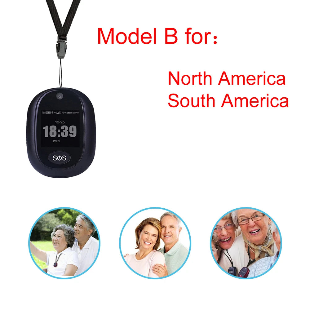 4G Smart GPS Tracking Pendant for Elderly Waterproof SOS Tracker Device Touch Screen HD Camera Call  Health Management Locator