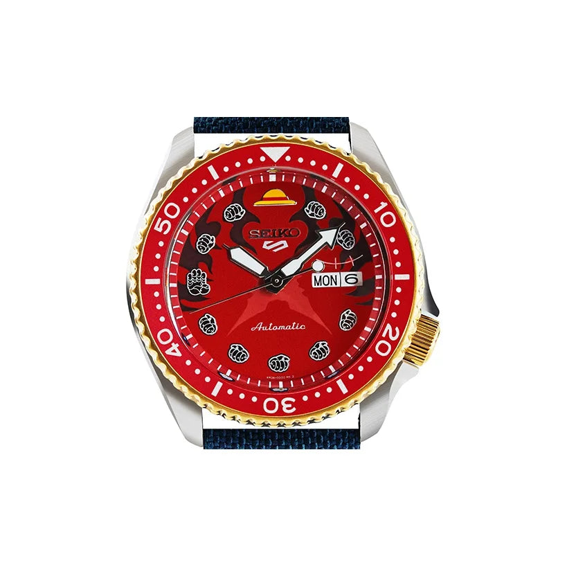 SEIKO Mechanical Movement Leather Strap Watch Men's Watches Red Watch Dial SRPF62K1