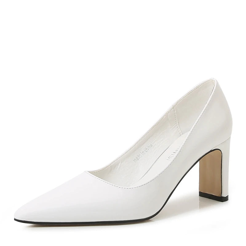 French Celebrity Single Shoes For Women Style Light Mouth Thick Heel Women's Shoes High-End Temperament Versatile Mid-Heel Shoes