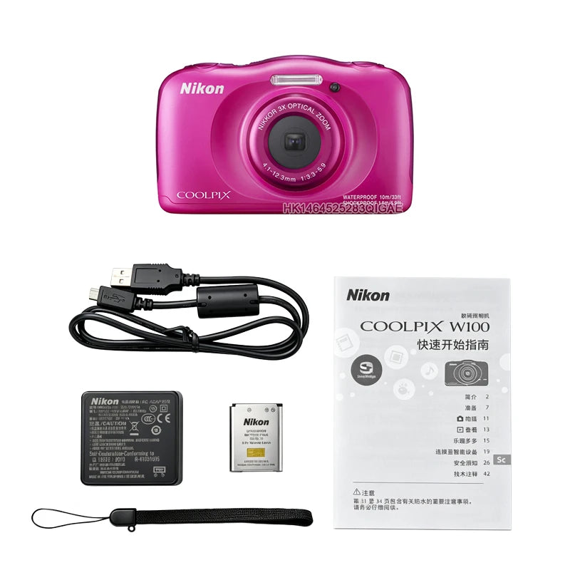 【Original】Nikon Digital Camera COOLPIX W100 2.7-inch LCD Full HD 1080P Camera Portable Digital Camera