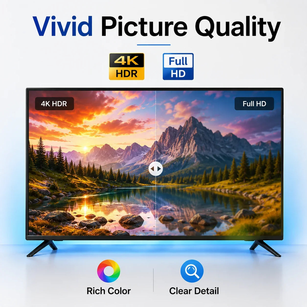 24 32 43 Inch Android Smart TV 4K UHD Full HD LED Television WiFi Streaming Apps HDMI USB HDR Home Hotel KTV TV
