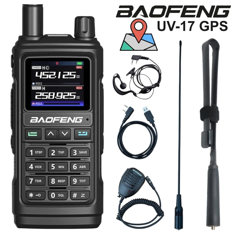 Baofeng UV-17Pro GPS Air Band Walkie Talkie Five Bands Receive Tri-Band Transmit FM Two Way Radio UV-17 Pro GPS